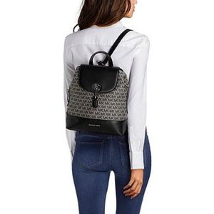 raven medium pebbled leather backpack
